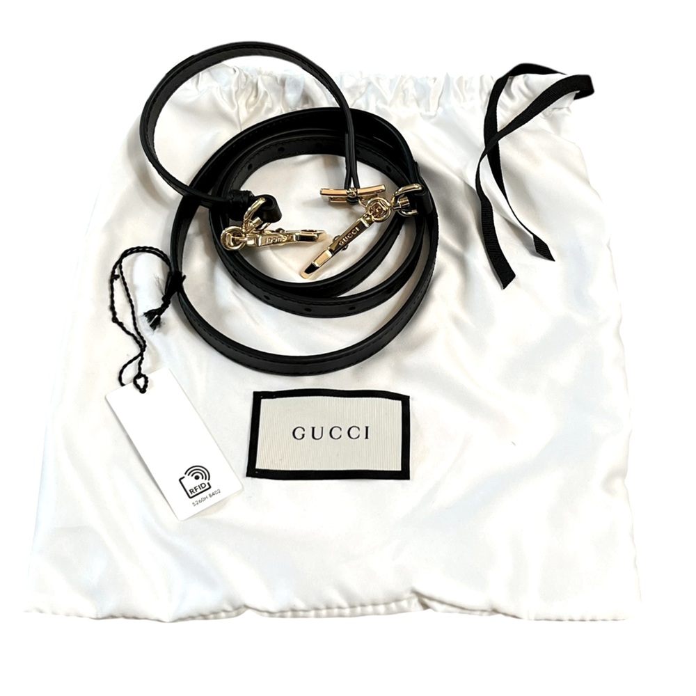 Gucci Black Belt with Gold Accents